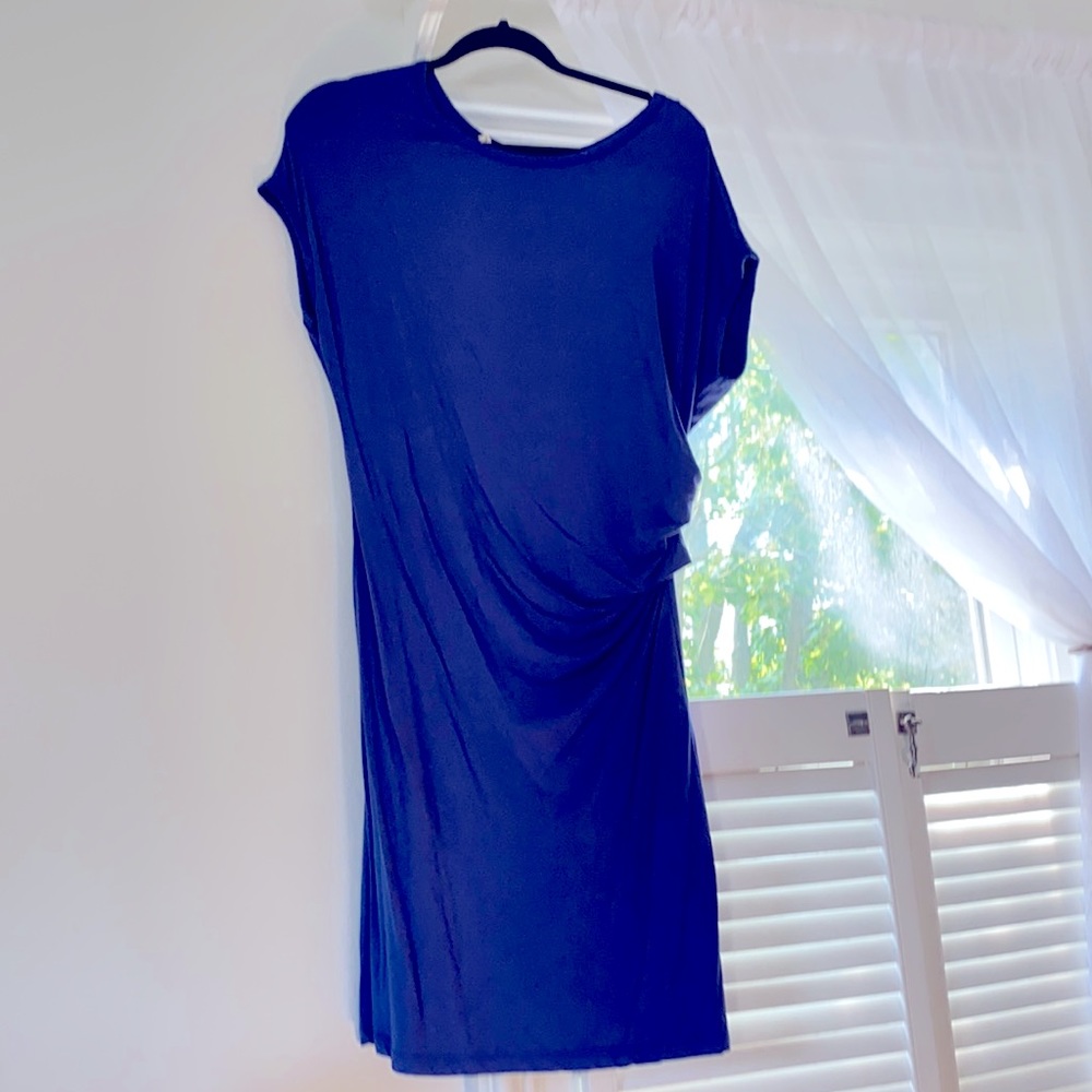 Blue cinched light weight dress